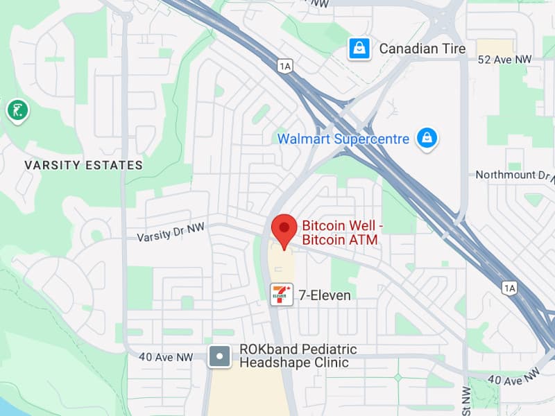 Map for Varsity Bitcoin ATM