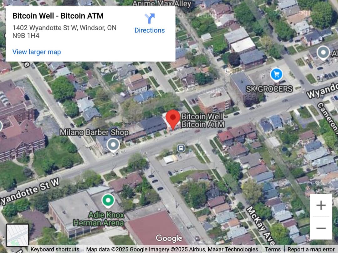 Map for North Windsor Bitcoin ATM