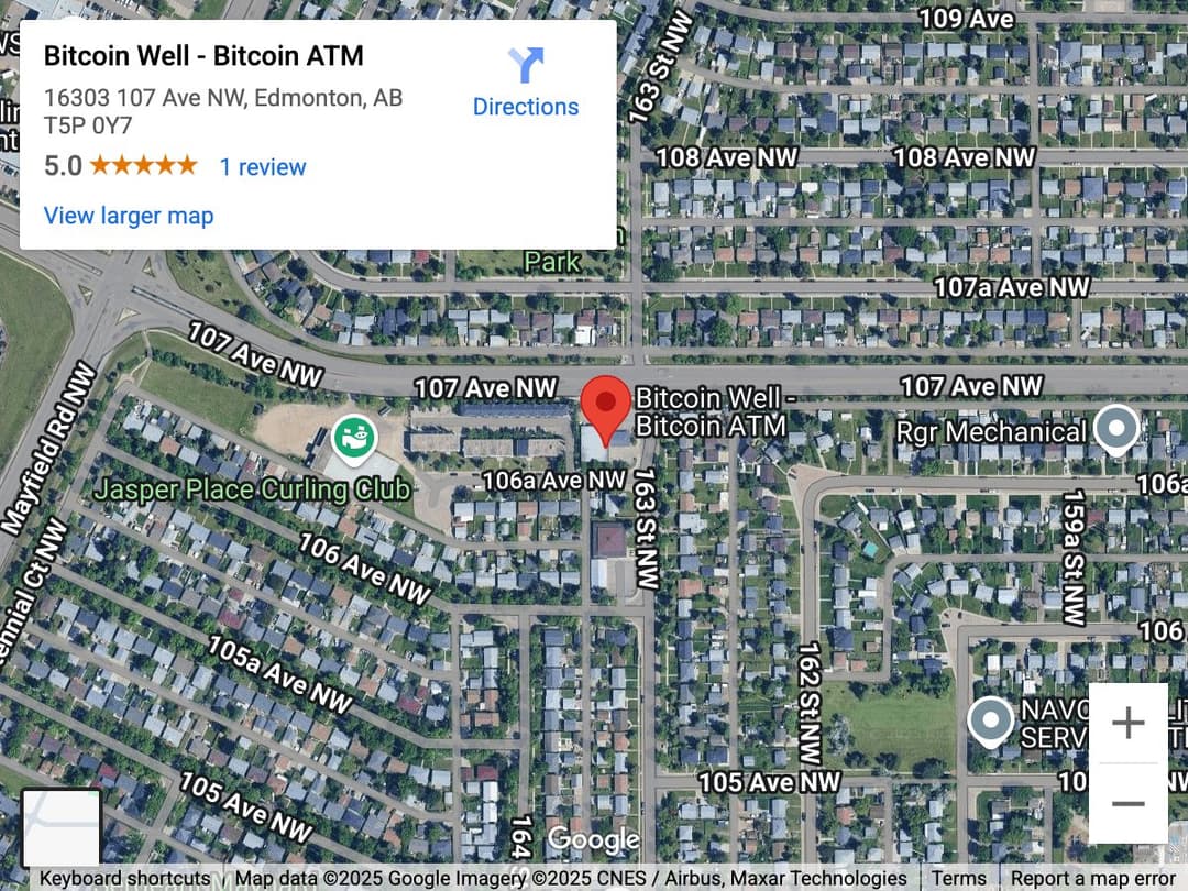 Map for Mayfield Bitcoin ATM